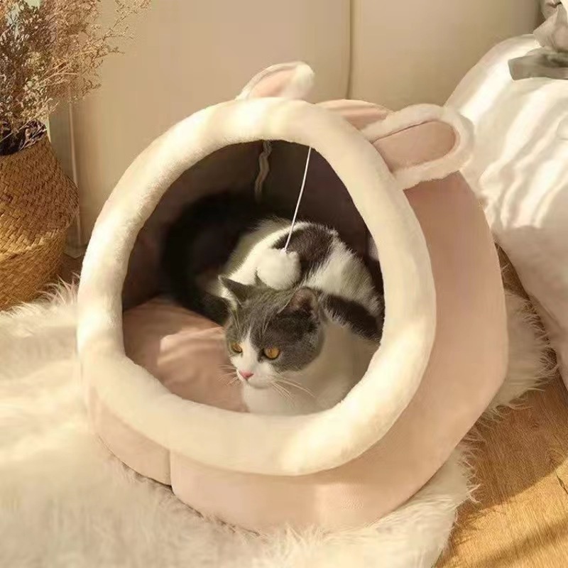 （COD) Cat Bed Cartoon Pet Bed Foldable Removable Washable Pet Sleeping Bed for Cat Dog House #8