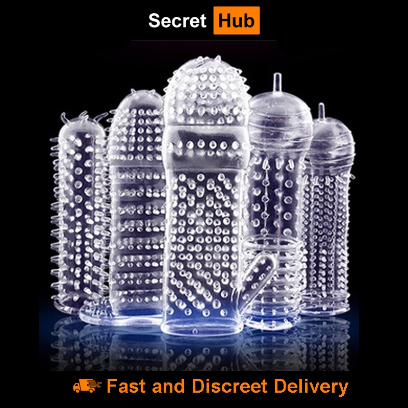 Secret Hub Crystal Spike Time Delay Reusable Penis Sleeve Condom Sex Toy For Men Sha18001 4347