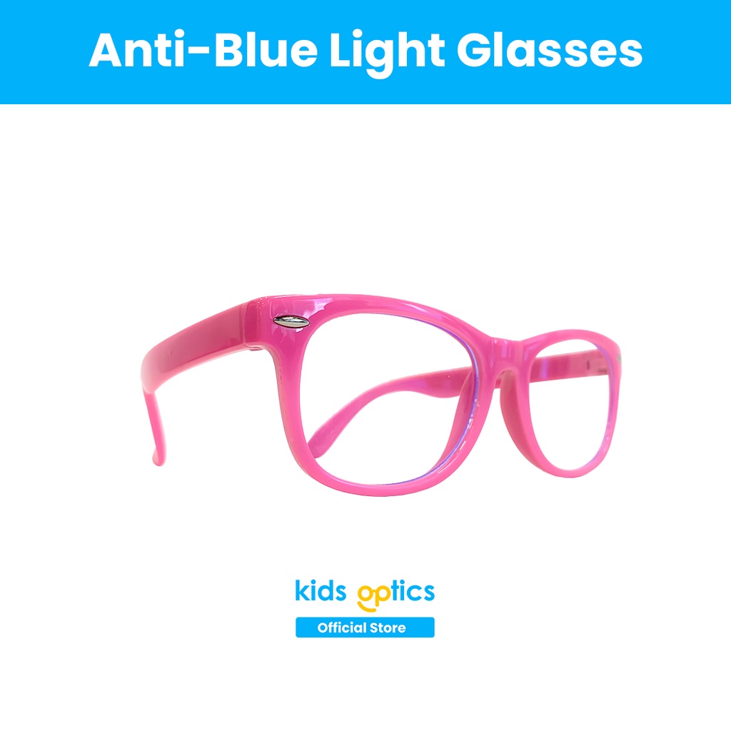 Kids Optics™ Anti Blue Light Eyeglasses: LittleChamp Eyeglasses Cherry Pink -Anti rad for girls boys