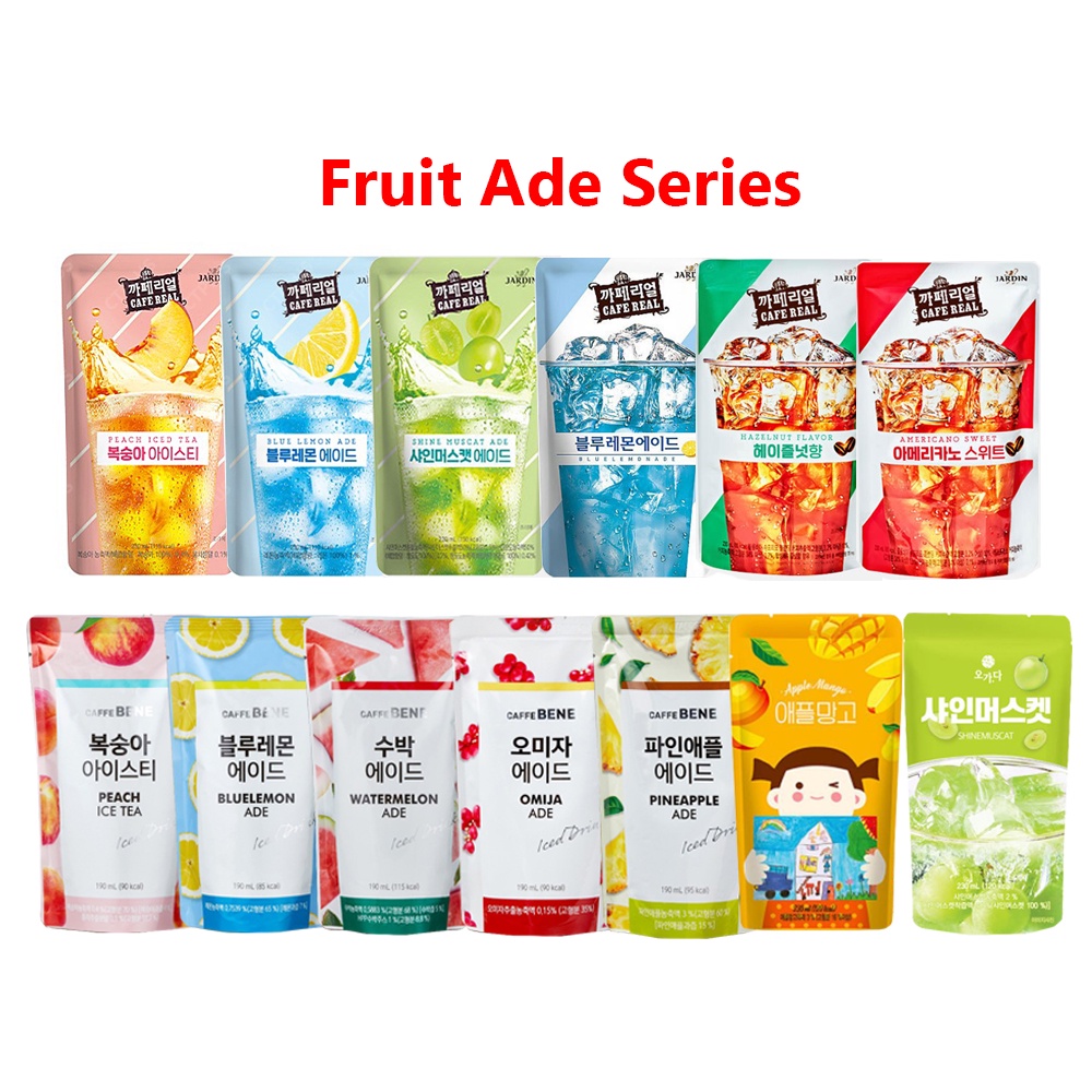 Korean Pouch Drinks Fruit Tea Ade 170ml 190ml 230ml Korean Drinks Korean Products Shopee