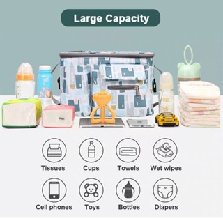 【Ship in 48h】Baby Bag Large Capacity Stroller Bag Multifunctional Mommy Shoulder Bag Portable Baby Diaper Bag Baby Bottle Cup Bag #7