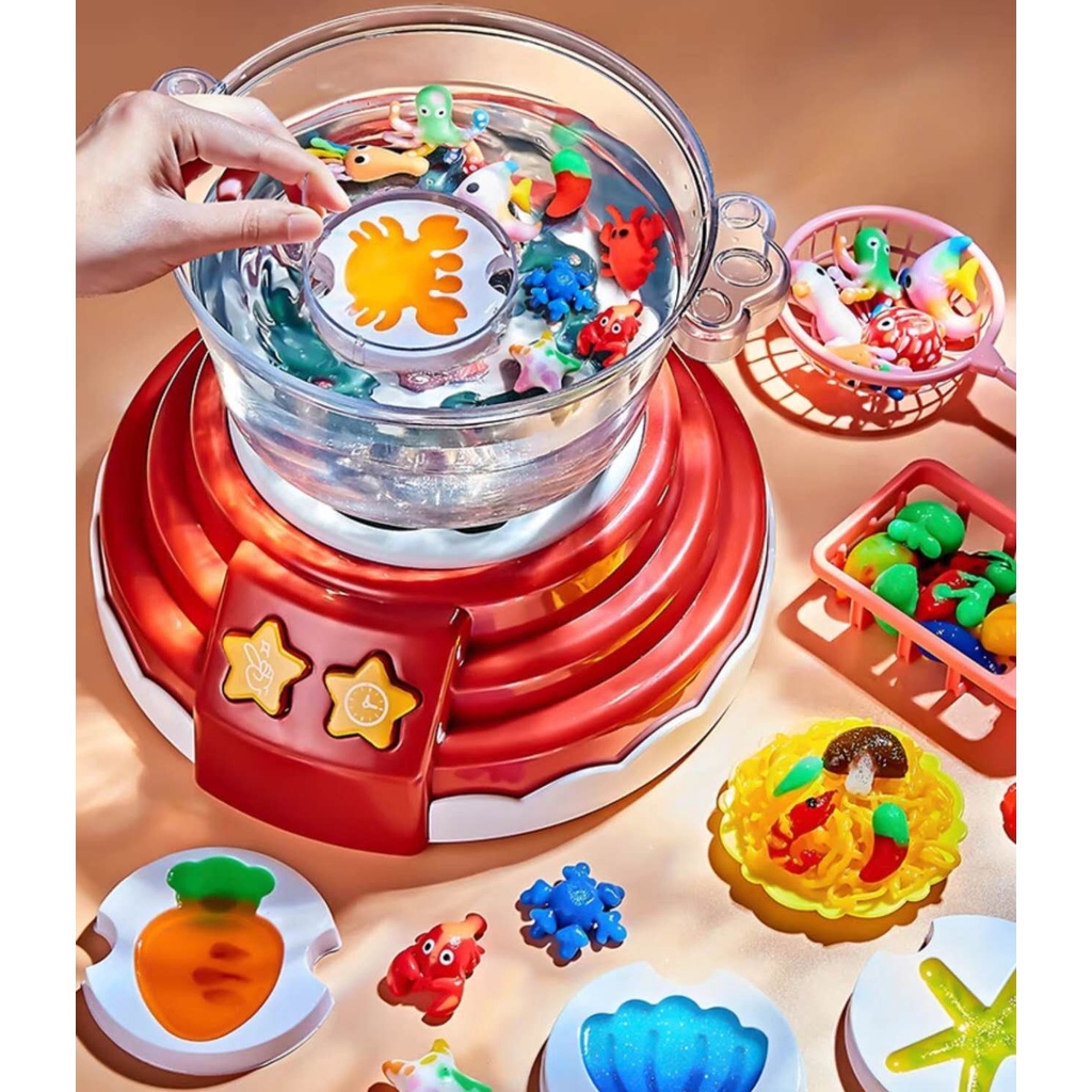 DIY Hotpot Maker Water Spirit for Kids Pretend Play Cooking Set