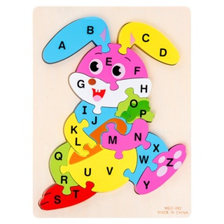 L5YF Alphabet Puzzle Toddler Learning Matching Animal Letter Block Puzzles Preschool Letter Color #4