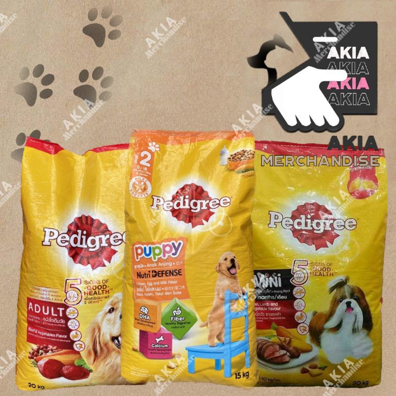 PEDIGREE Dry Dog Food (10kg/15kg/20kg) Puppy / Adult / Mini
