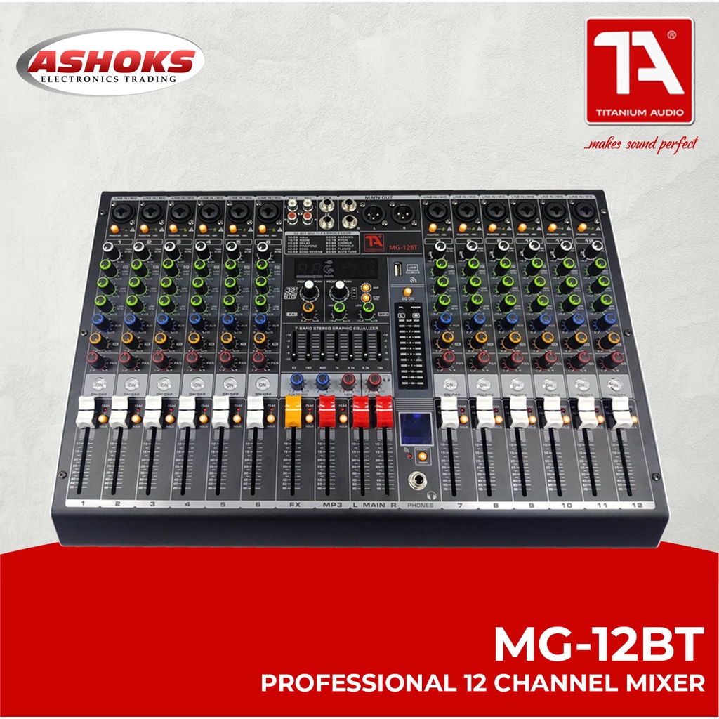 Titanium Audio MG-12BT Mixer / Professional 6 Channel Mixer / 32-BIT ...