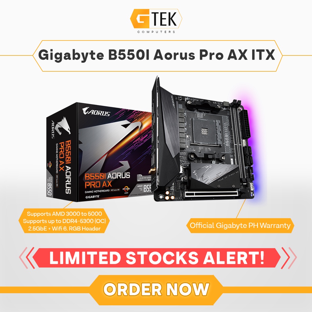 Gigabyte B550I Aorus Pro AX B550 AMD AM4 ITX Motherboard | Shopee ...