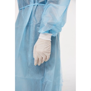 CODln stockA10 pieces Isolation Gown Suit Blue WaterProof Disposable PPE Bunnysuit Non Woven - Blu #2
