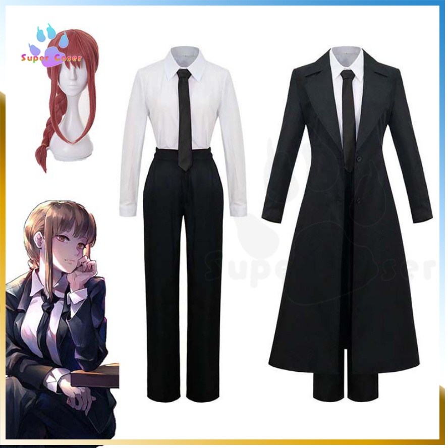 In Stock Chainsaw Man Makima Cosplay Costume Halloween Party Suit Shirt