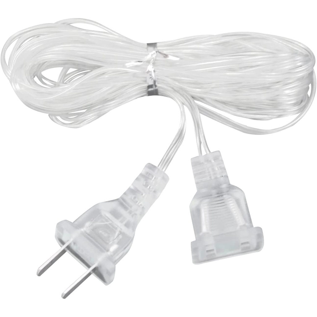 5m Power Extension Cord 2 Pin Plug Clear Wire Extend Cable For Fairy