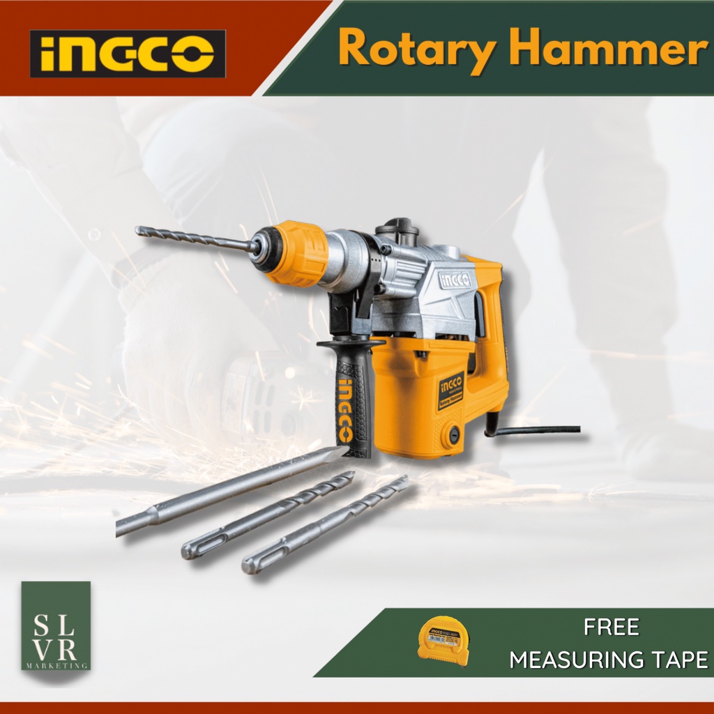 SLVR INGCO Industrial Rotary Hammer Drill / Chipping Gun RH150028 SDS