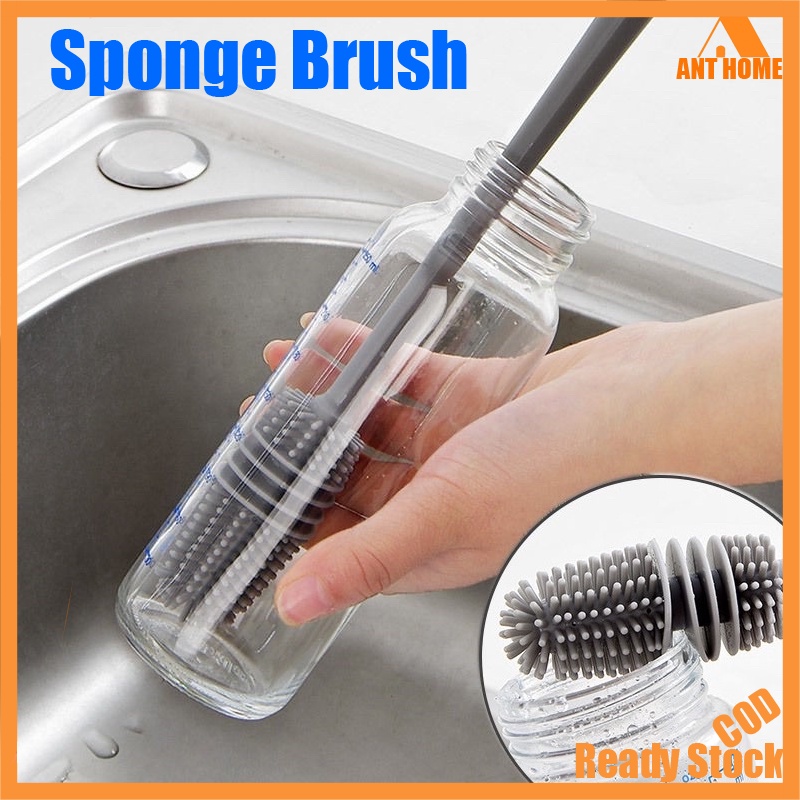 Anthome Silicon Bottle Cleaner Brush Sponge Brush Long Handle Bottle