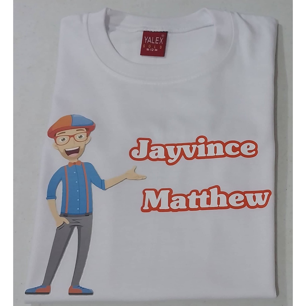 Customized Blippi Shirt in White with Name Shopee Philippines
