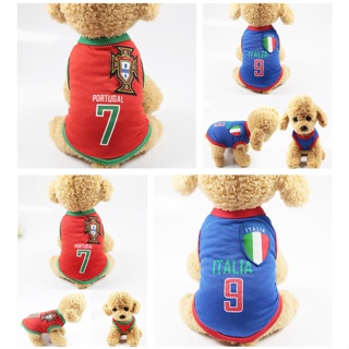 ((Ready Stock) New Style Spring Summer Dog World Cup Football Basketball Clothes Pet Vest Portugal I
