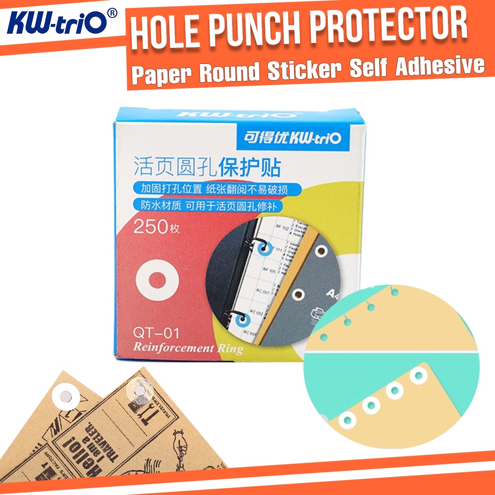 KWTRIO Hole Punch Protector Paper Hole Reinforcement LooseLeaf Labels