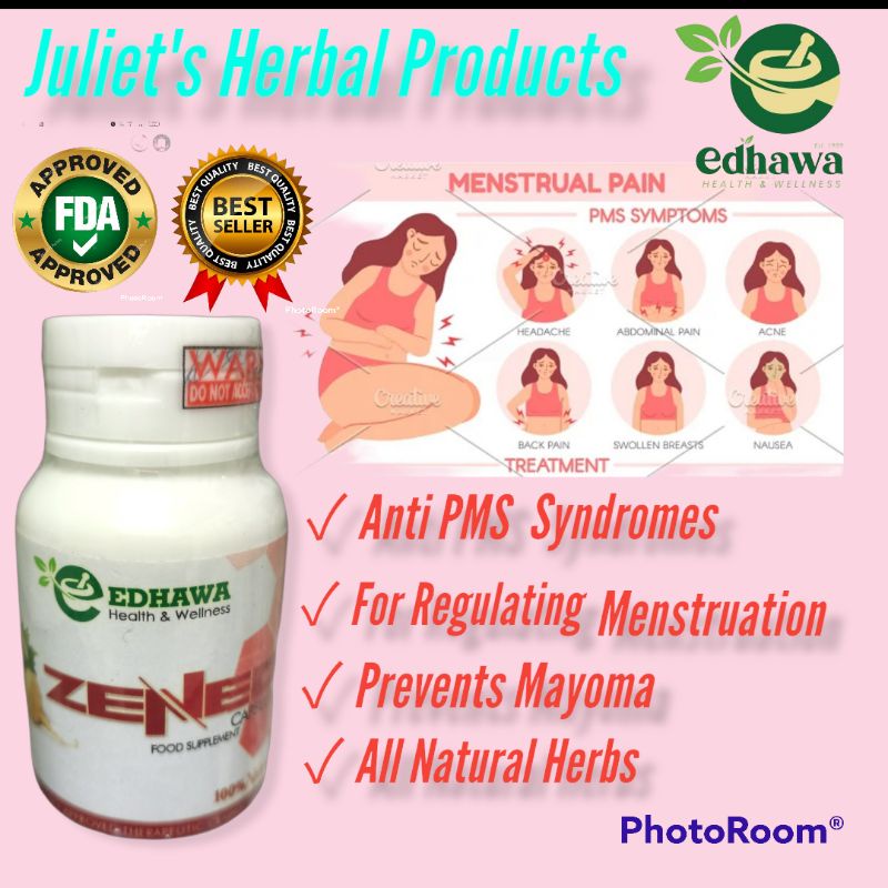 Edhawa Zened 30 Herbal Caps Helps in Normalizing Menstruation Anti PMS Syndrome PCOS