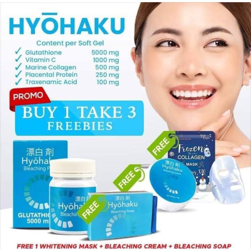HYOHAKU Bleaching Pills (Glutathione 5000 mg.) Shopee Philippines