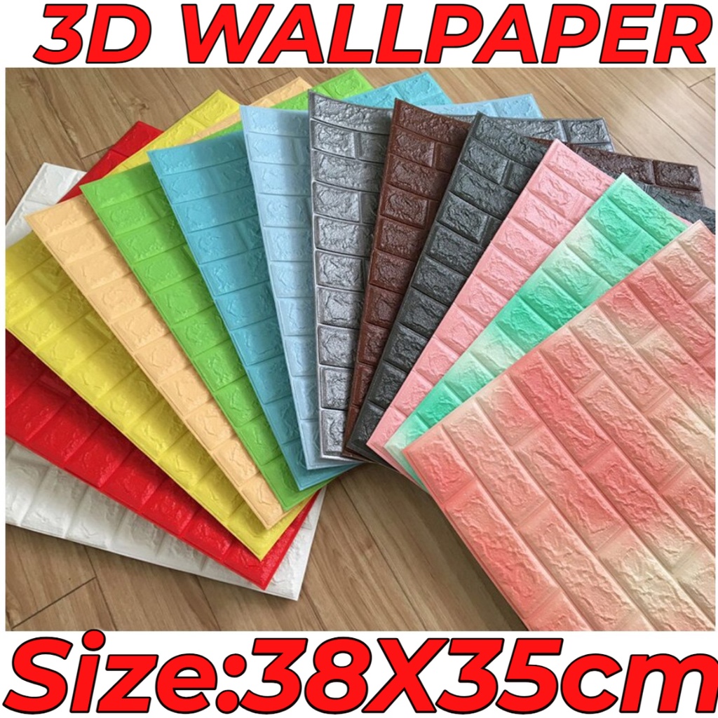 BIG SALE 3D 38x35cm Wallpaper Brick Design PVC Wallpaper Foam Wall