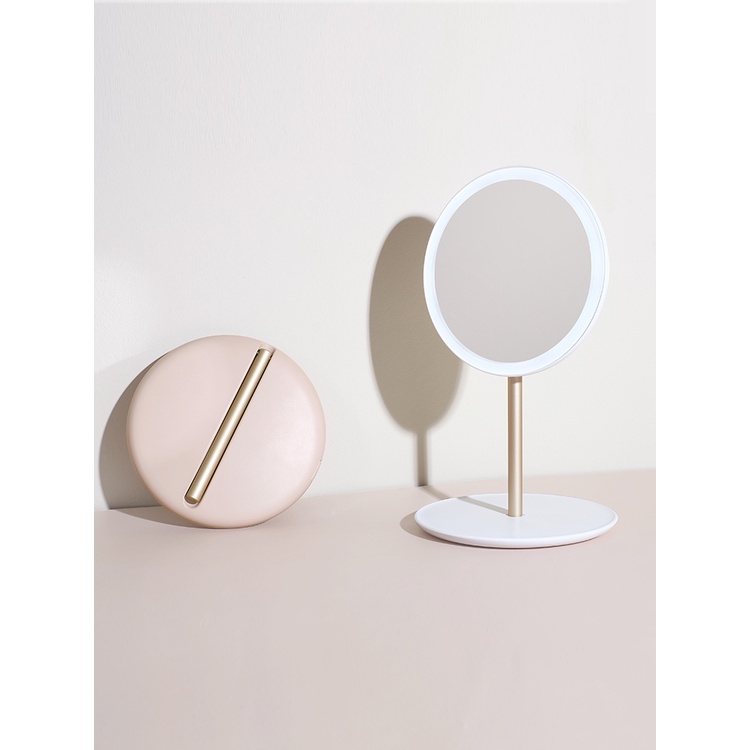 MUID makeup mirror portable folding led table top with lamp dressing travel charging home female gif