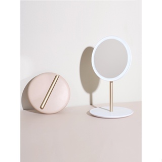 MUID makeup mirror portable folding led table top with lamp dressing travel charging home female gif #1