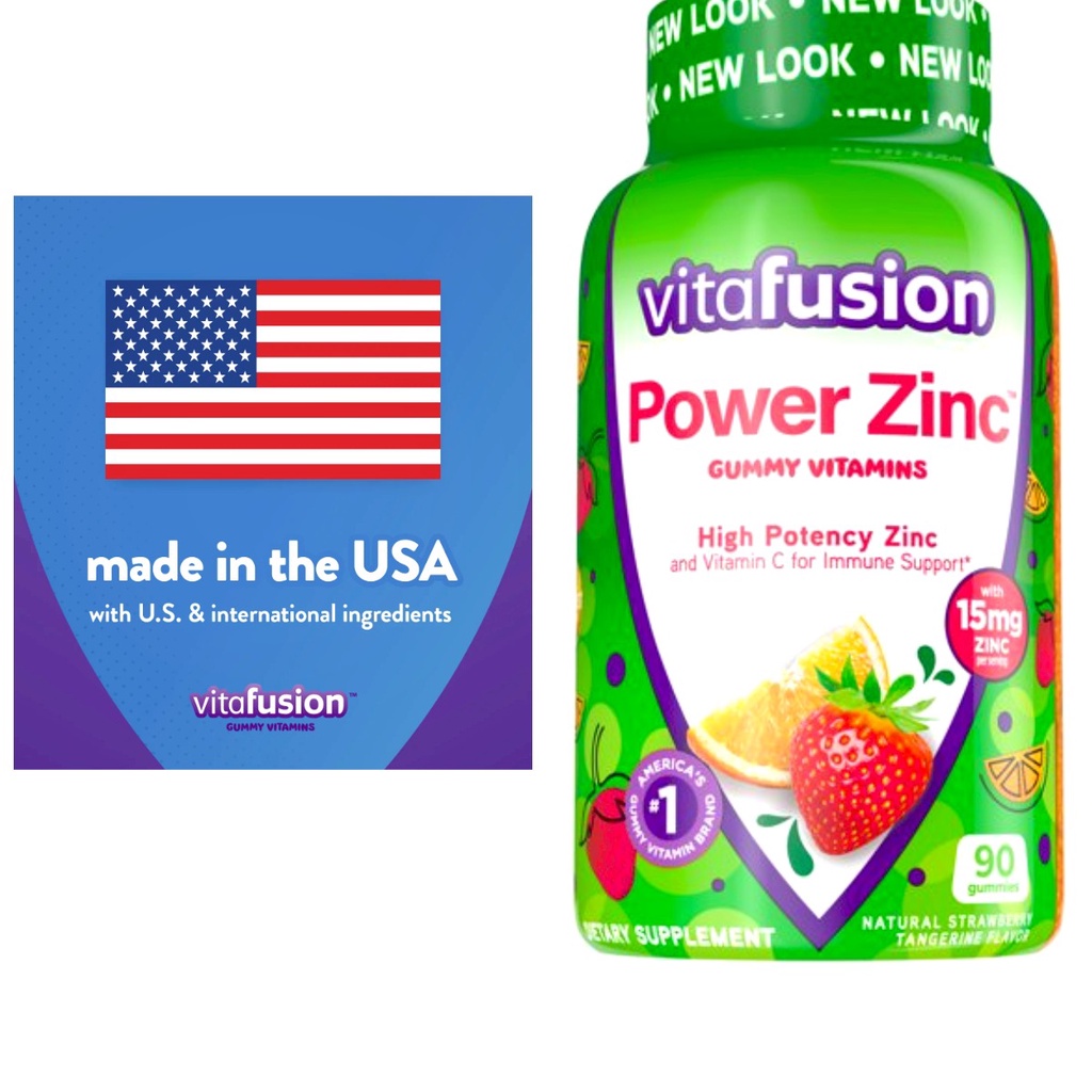 Vitafusion Power Zinc 15mg + Vitamin C 270mg per serving,90 gummies