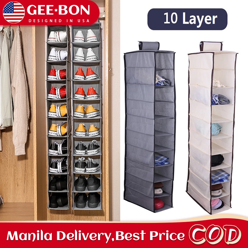 GEEBON Wardrobe Hanging Bag Closet Organizer Folding Clothes Storage