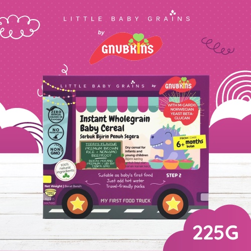 PREMIUM BROWN RICE & NON-GMO BEETROOT INSTANT CEREAL for Babies from 6 Months (Baby Cereal)