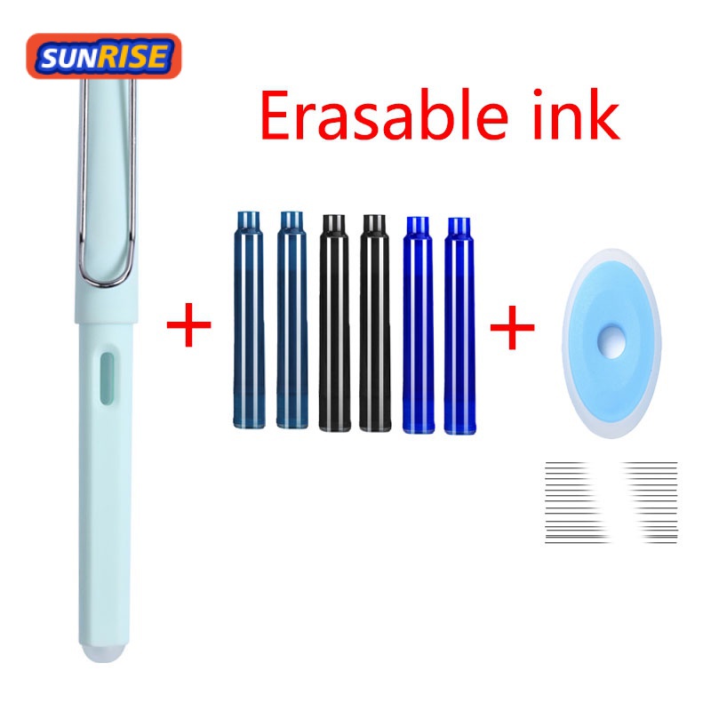 1 Pen + 5 Ink Erasable Fountain Pen Kawaii Stationery 0.5mm Writing