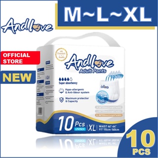 【24Hour ship out】ANDLOVE Adult Diapers M/L/XL (10pcs/1pack) Adult Pull-Up Pants, Leak-Proof