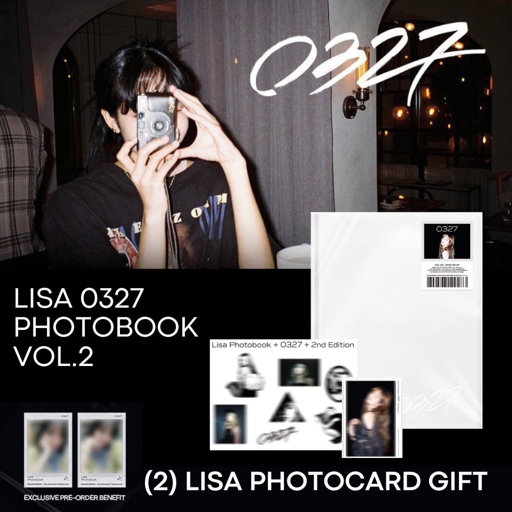 LISA 0327 PHOTOBOOK VOL. 2 with YG POB (2 PHOTOCARD) | Shopee