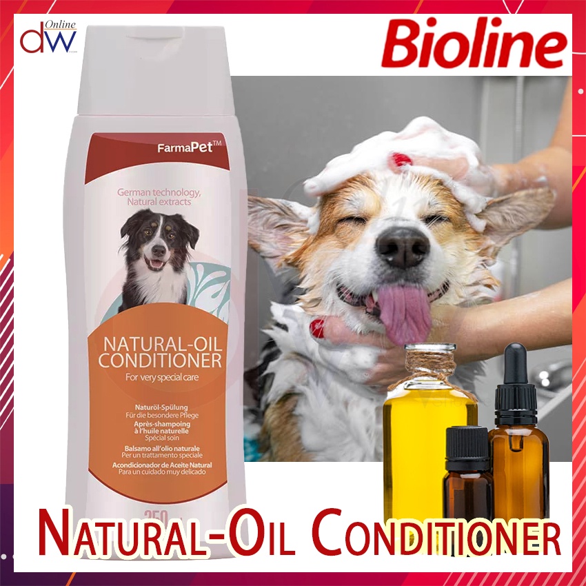Bioline NaturalOil Conditioner Dog Shampoo for Extra Shine and