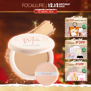 Focallure Perfect Cover Oil Control Matte Poreless Dry Wet Dual-Use Contain Vitamin C Powder Compact Makeup