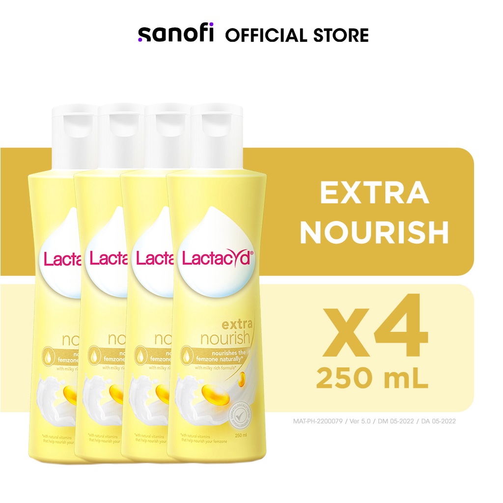 Lactacyd Feminine Wash Extra Nourish 250ml (Bundle of 4) Shopee