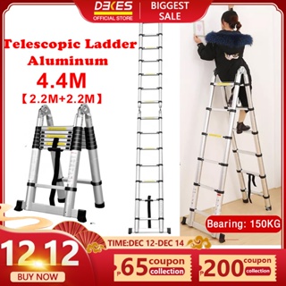Aluminum Telescopic Ladder Double Sided 4.4 M / (15steps) A-Type Telescopic Aluminum Ladder