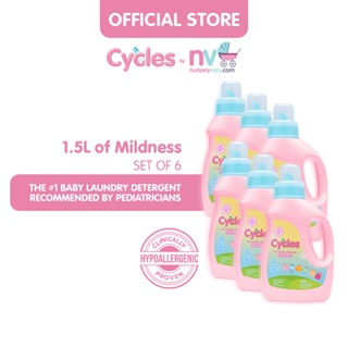 Cycles Baby Laundry Liquid Detergent (x6) - Hypoallergenic for Baby’s Skin! - 1.5L Bottle