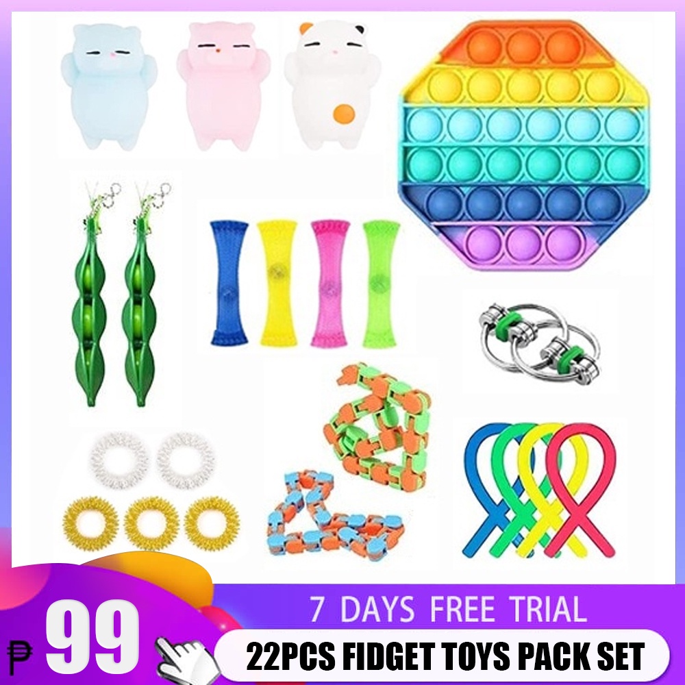 22pcs Fidget Toys Pack Set Pack Anti Stress Halloween Advent Pop Figet