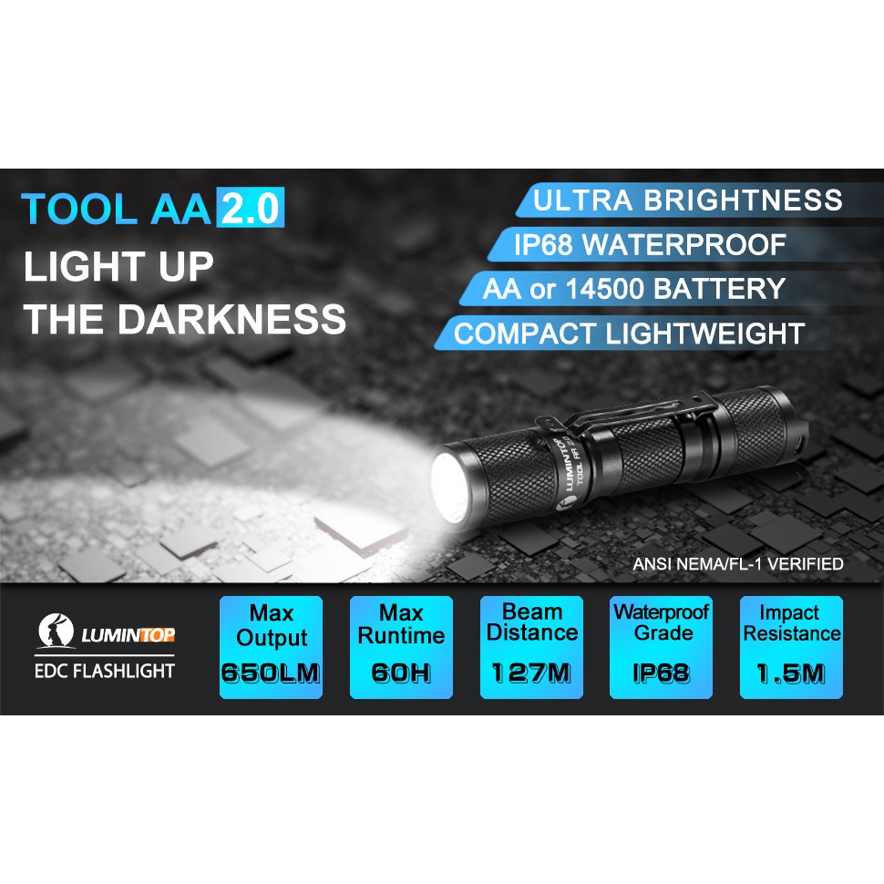 Lumintop Tool Aa 2.0 Black Set White Gray Titanium Copper Uv Edc