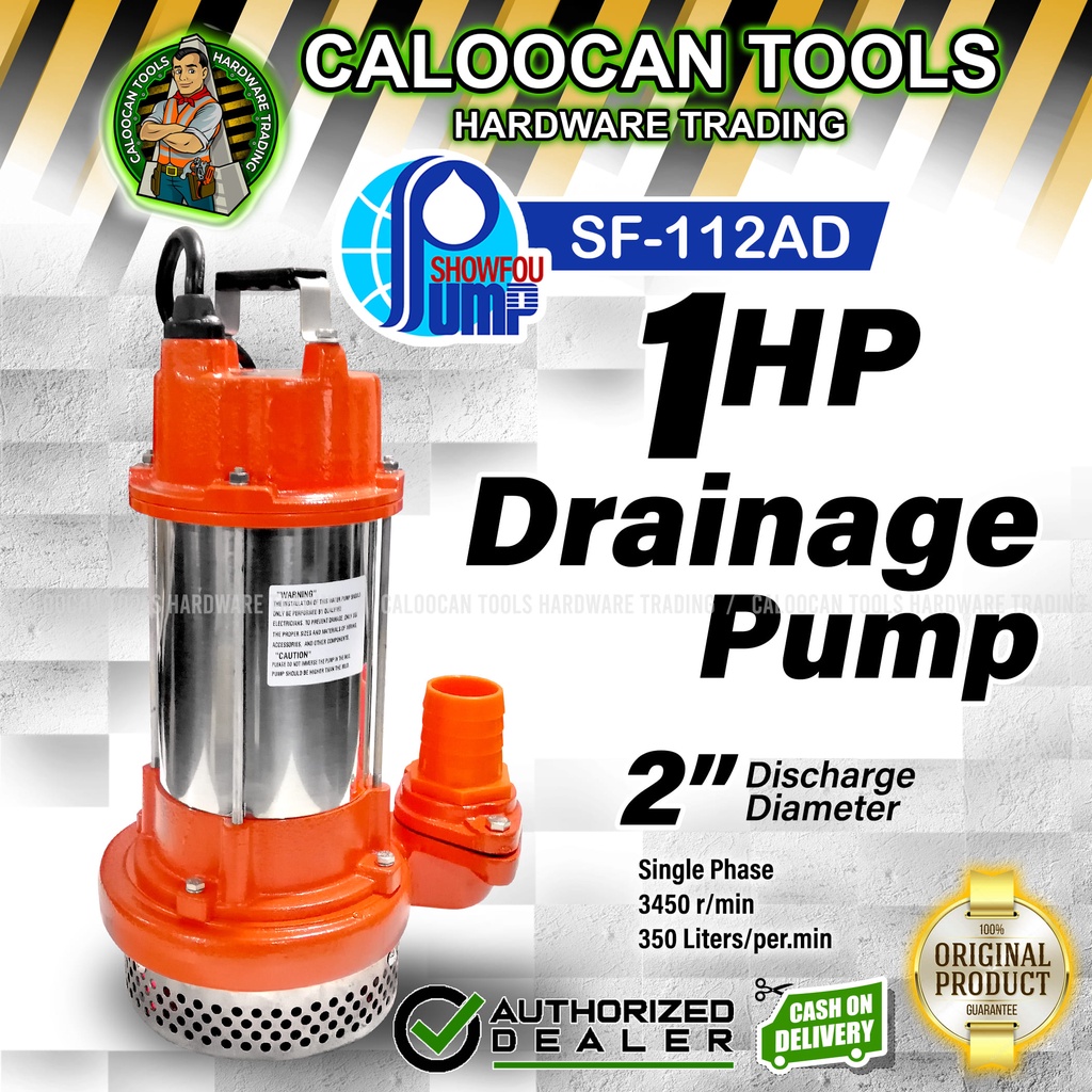 SHOWFOU 1HP Submersible Drainage Pump / Sewage Submersible Pump (SF ...