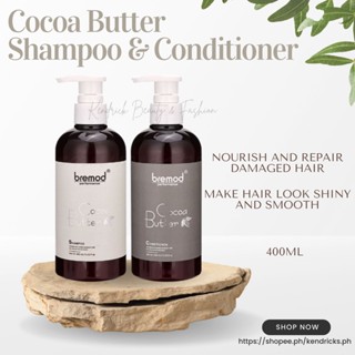 Bremod Cocoa Butter Hair Shampoo & Conditioner 400ml Repair Damage Washing Care Scalp Damage Frizzy