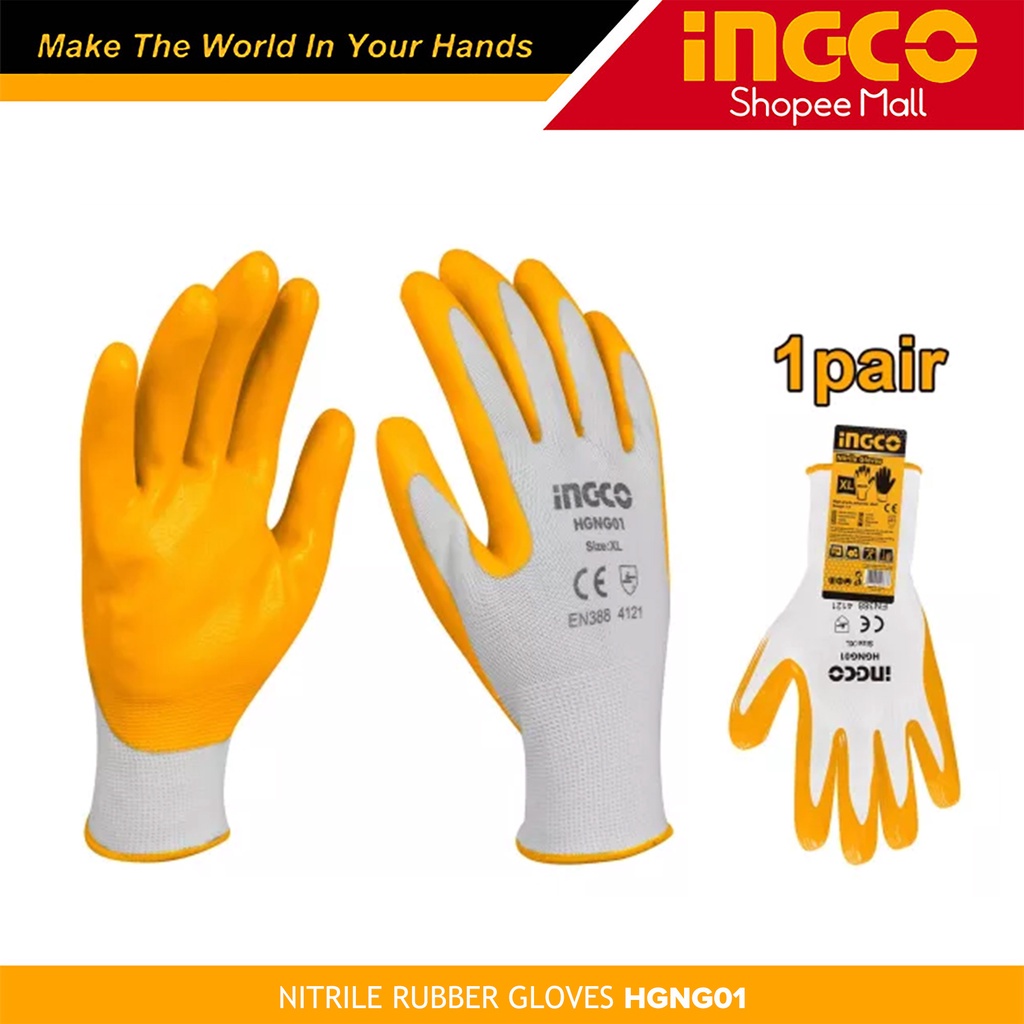 Ingco HGNG01 Nitrile Rubber Gloves XL OilResistant _H Shopee Philippines