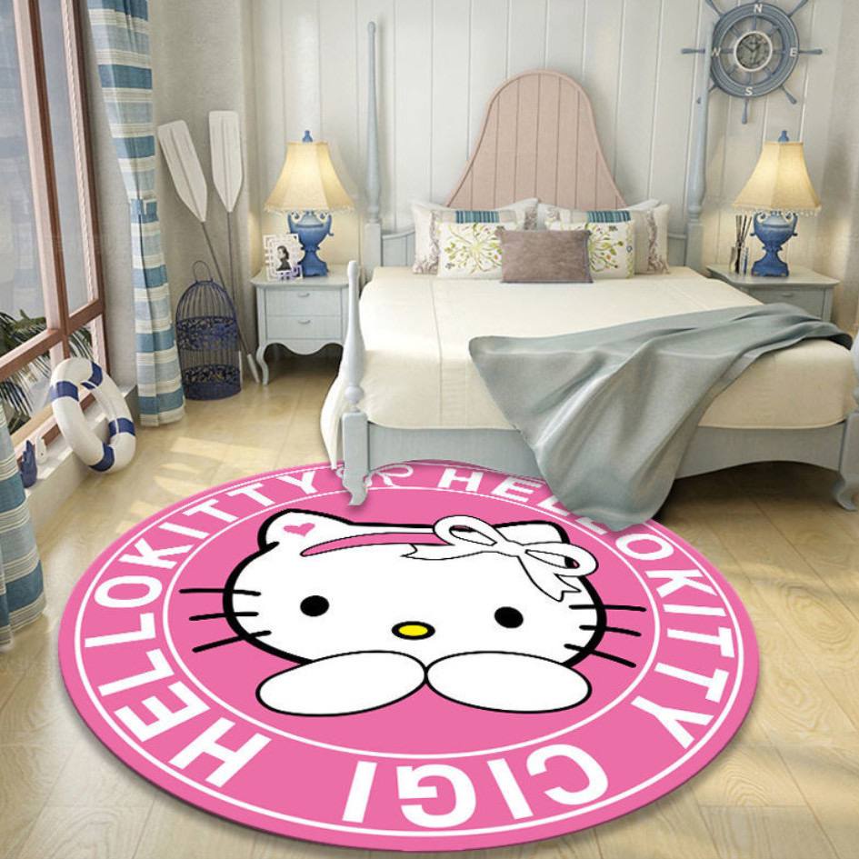HelloKitty Tom & Jerry Round Rug Washable Luffy Round Mat Doraemon