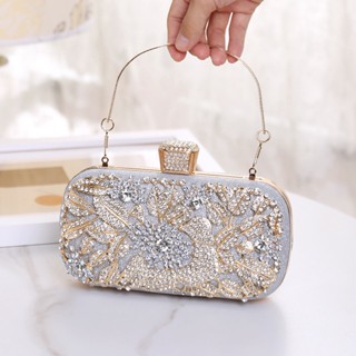 Crystal Flower Women Crystal Clutch Evening Bag Wedding Party Diamond Handbag and Purse