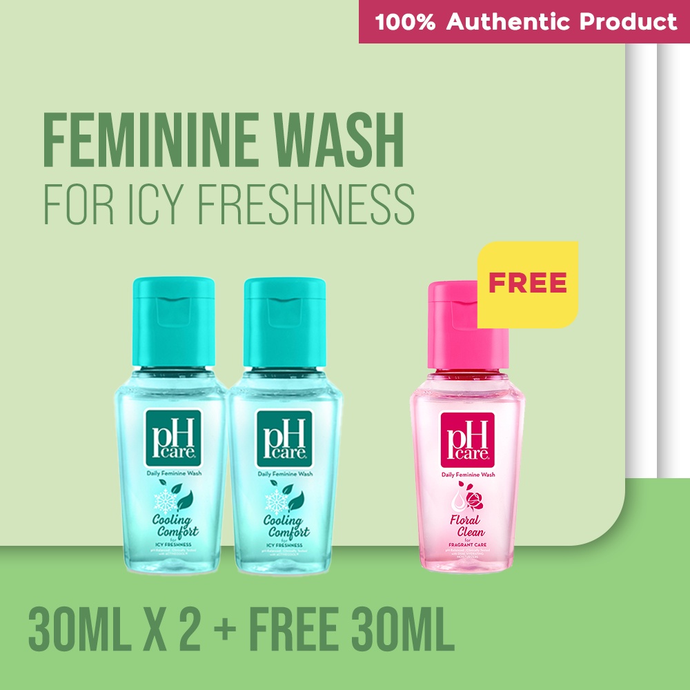 pH Care Daily Feminine Wash Cooling Comfort 30ml x 2 + FREE pH Care