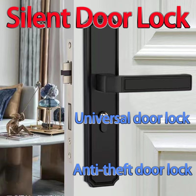 【Hot selling door locks】Black Silent door knob set safety door lock