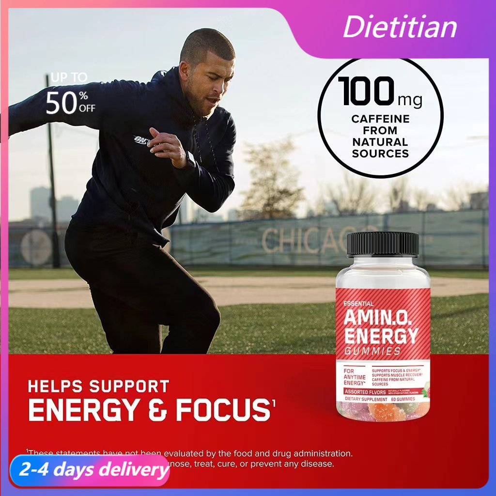 AMIN.O.ENERGY Amino Energy Gummies 60 Gummies Supports Muscle Recovery