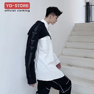 unilateral asymmetric tactical waistcoat functional style hip hop hip hop stage costume fashion brand night club men's