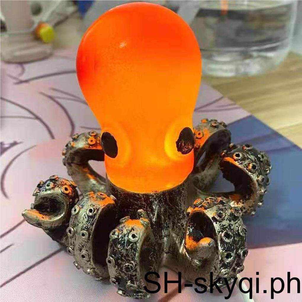 Desk Statue Octopus Lamp Night Light Resin Craft Fine Workmanship DIY