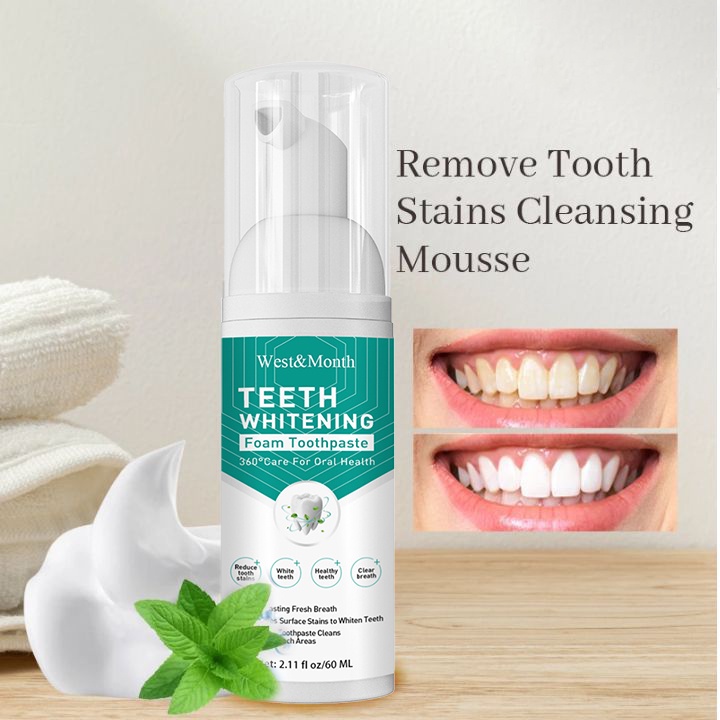 West&Month Teeth Whitening Mousse Toothpaste Remove Tartar Remove Plaqu