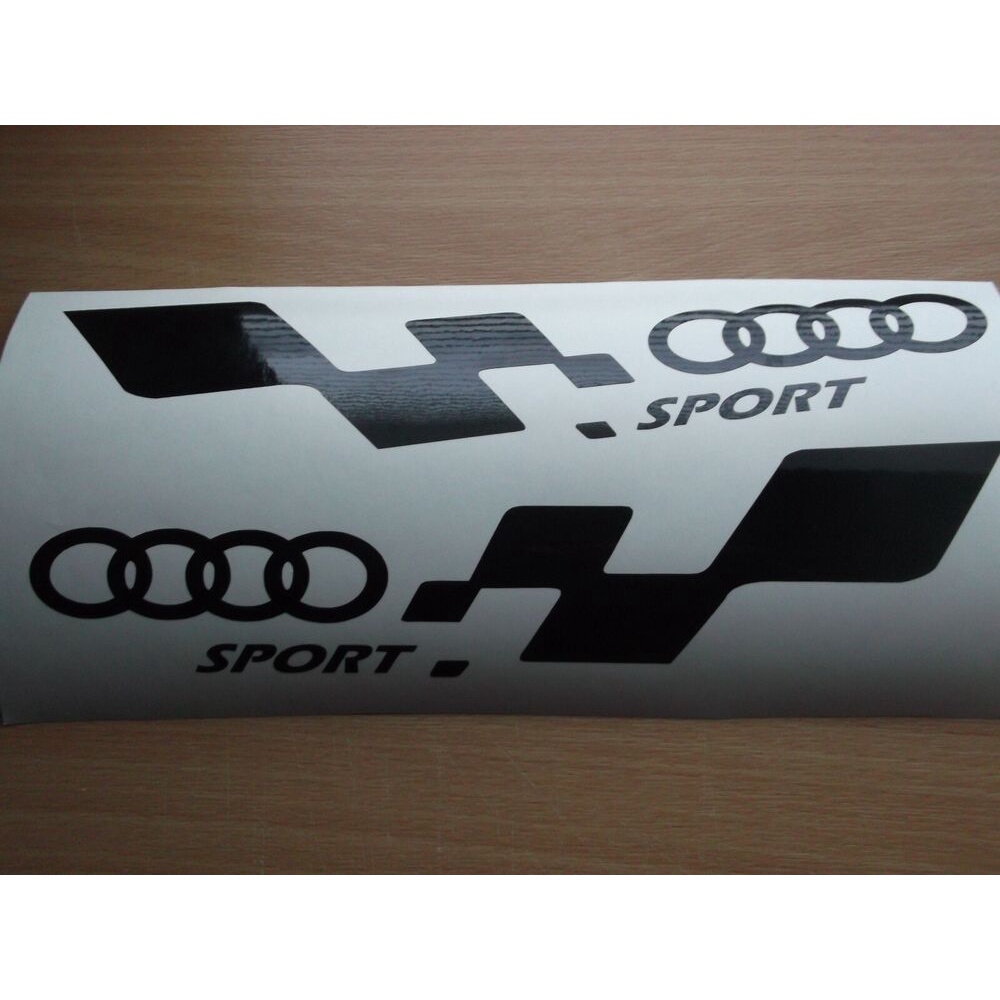 QUATTRO CIRCLES SPORTS FLAG Sticker Decal x 2. Choice of colours