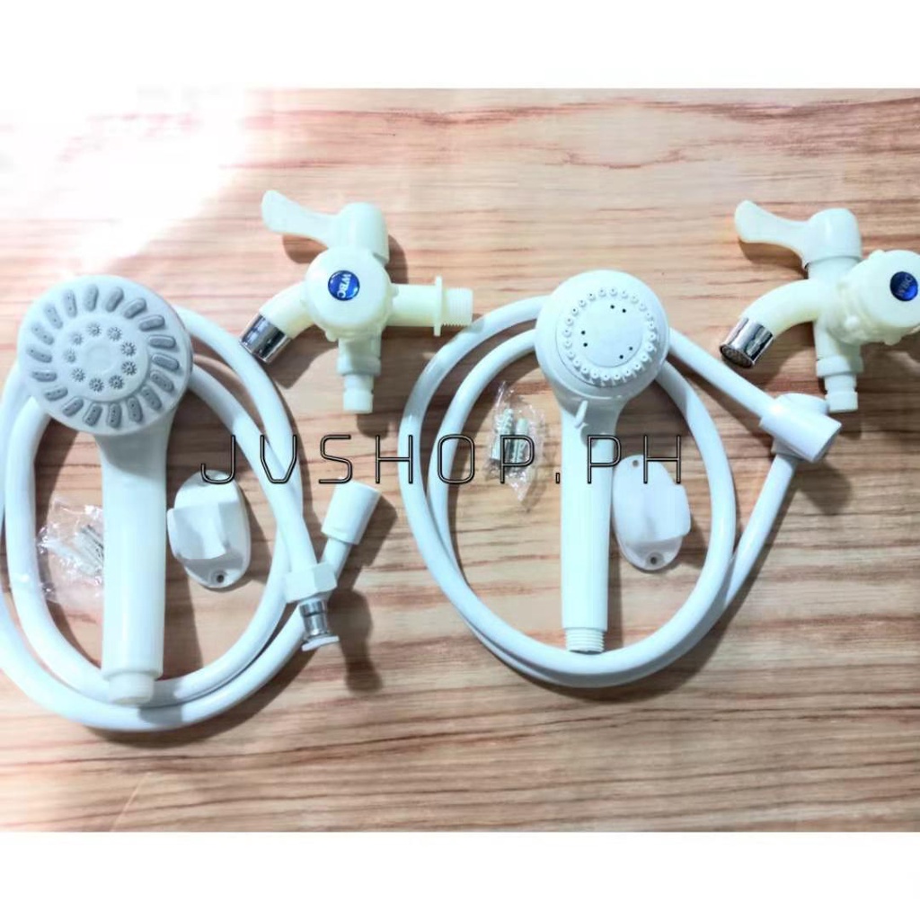 1 SET PVC Plastic Telephone Shower Head Hose and Holder With Dual