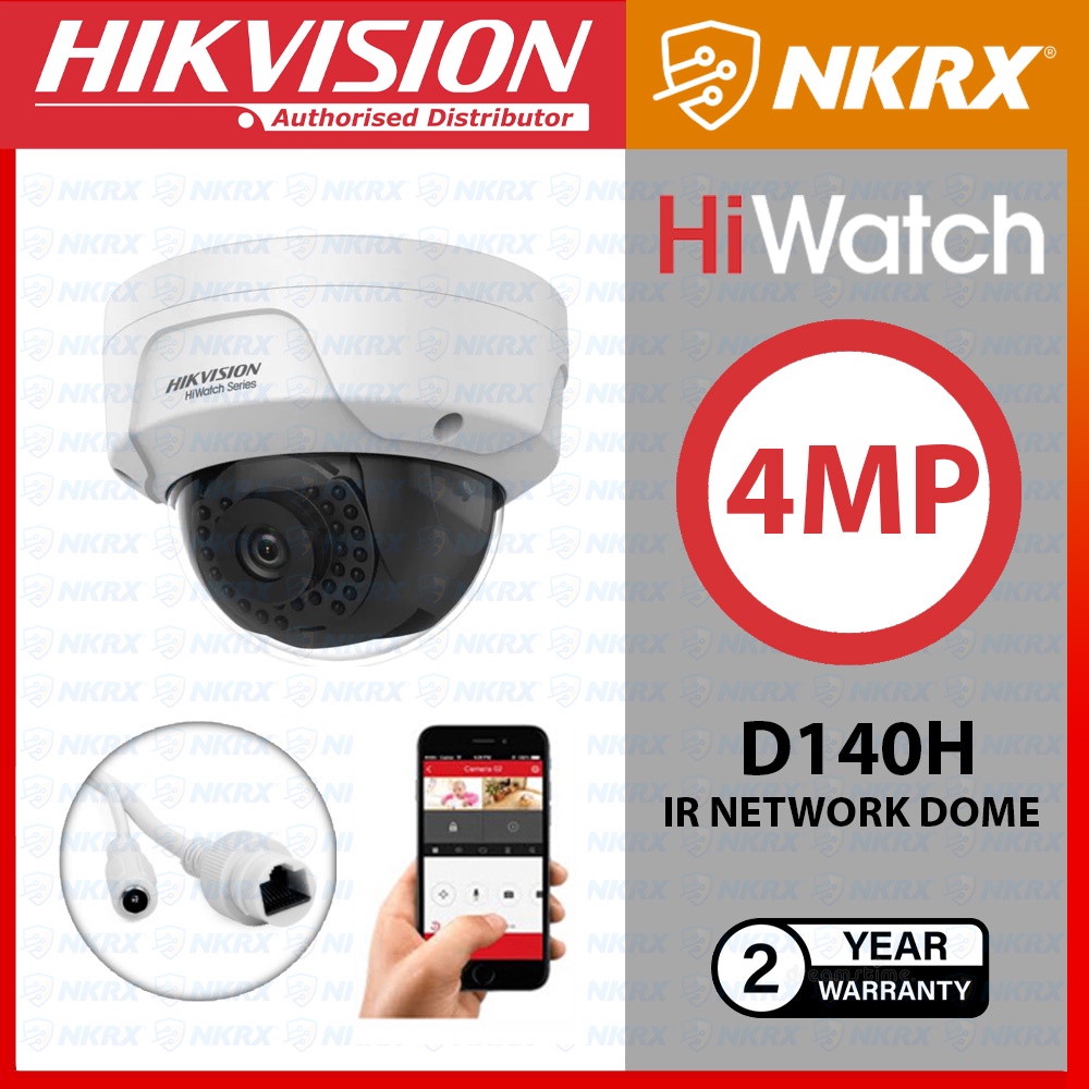 Hikvision HiWatch HWI-D140H 4MP Network Dome Camera| IP Camera | POE ...